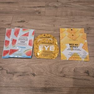Assorted Sheet Mask 6pc Watermelon, Vegan Collagen Eye & Bee My Honey Glass Skin
